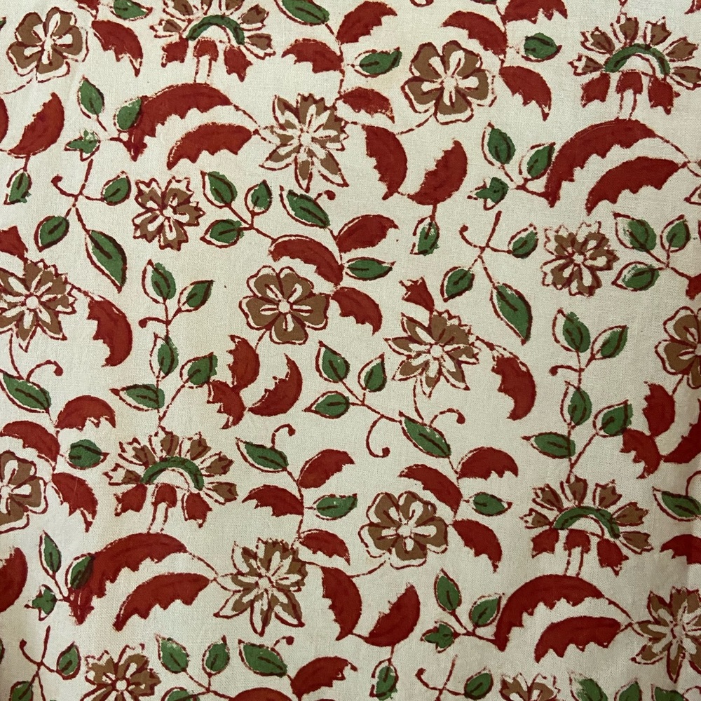 NEW Floral Block-Print New Day Short Robe, 100% Cotton (OS) - Picture 6 of 11